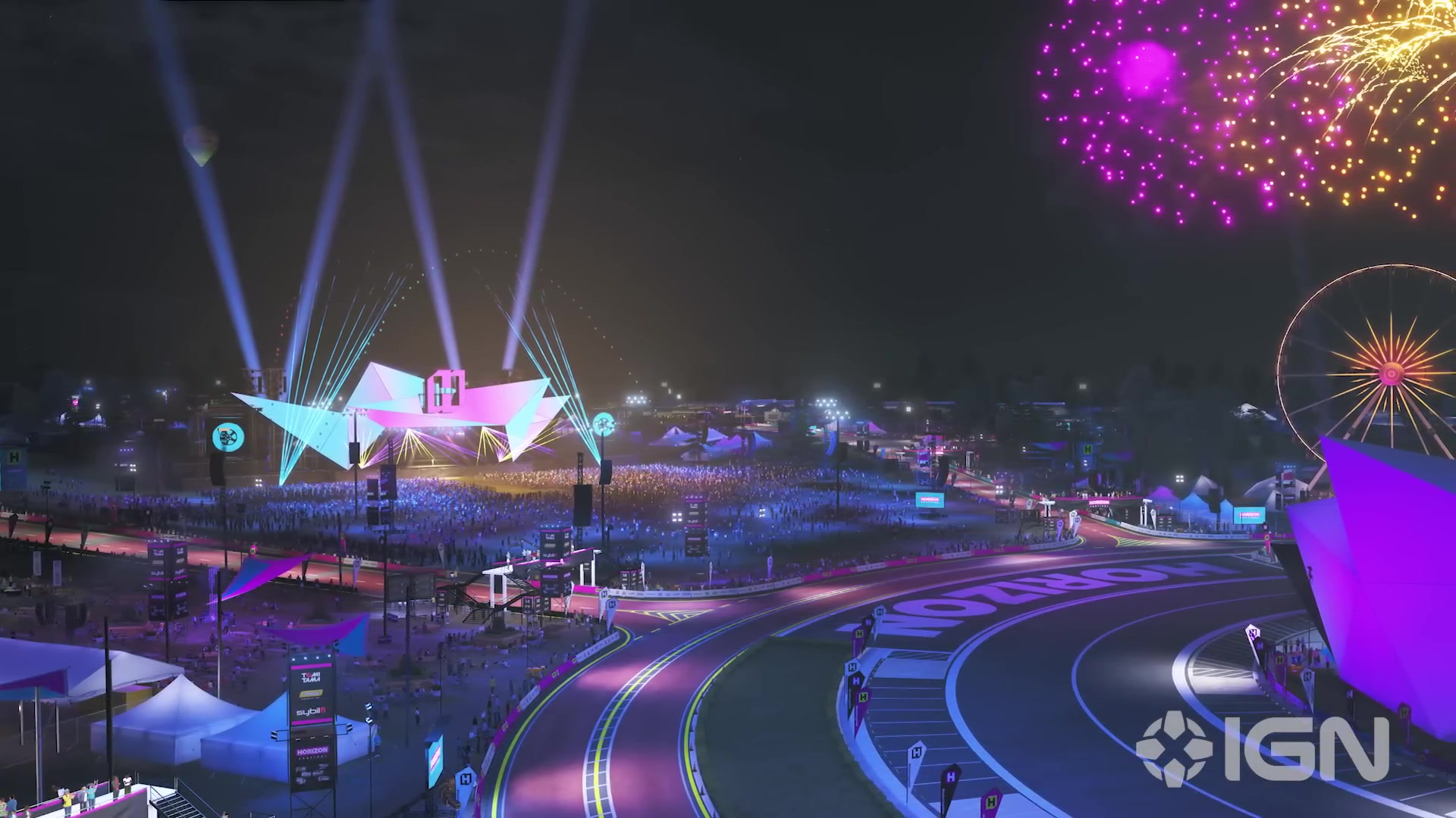 Horizon Festivalのバナーが街に溶け込む東京の都心部